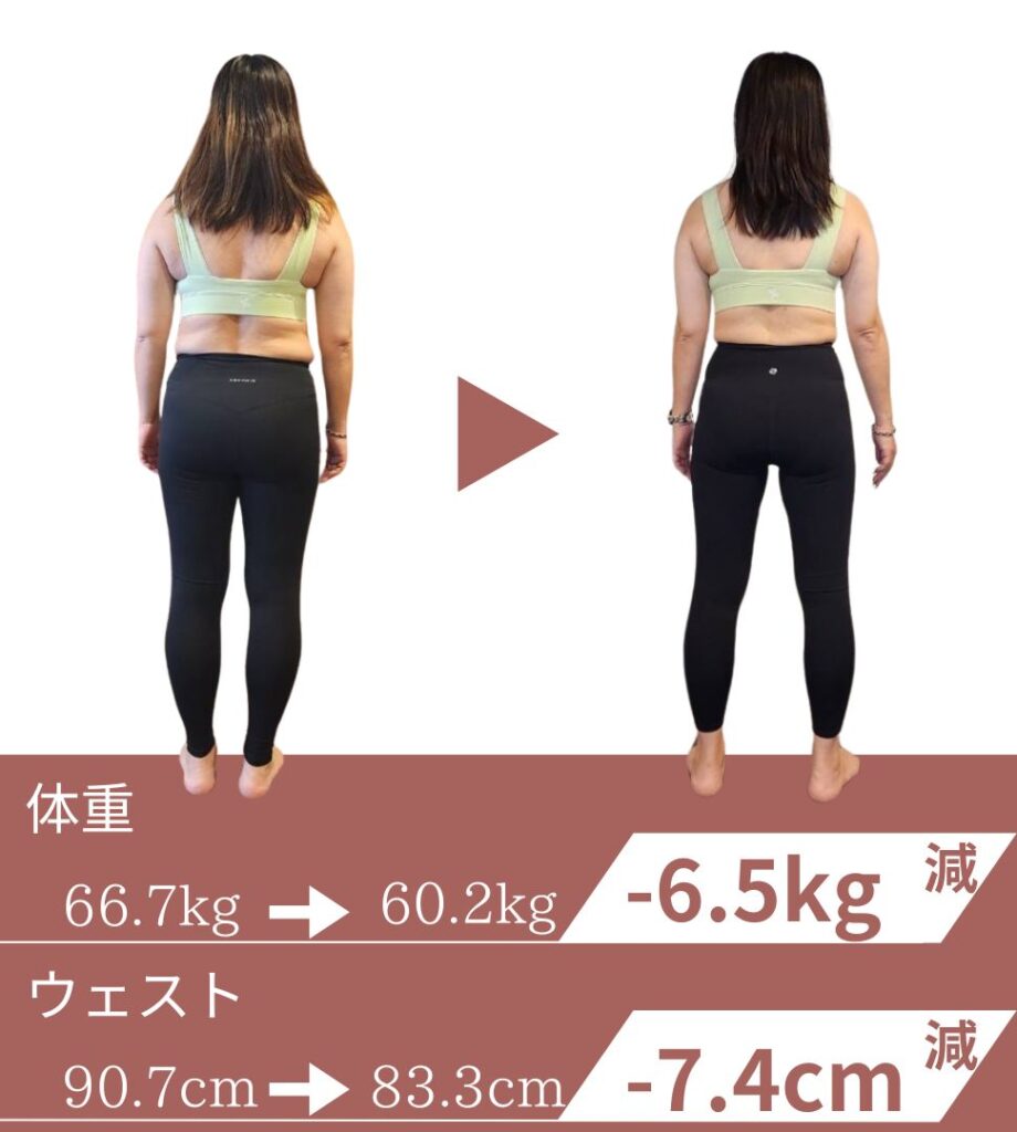 背中・ウエストラインのビフォーアフター